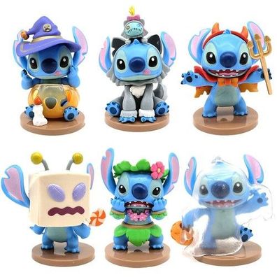 6 Stuck Lilo & Stitch Figuren Stitch Cosplay Spielzeug Disney Cartoon Puppe C