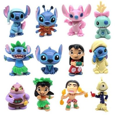 12 Stuck Lilo & Stitch Jumba Pleakley Figur Modell Spielzeug Disney sube Pupp