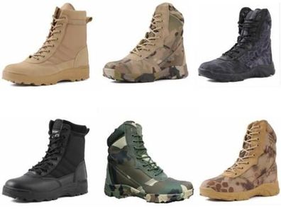 Neu Herren Outdoor Kampfstiefel Einsatzstiefel Security Rutschfest Armee Stiefel