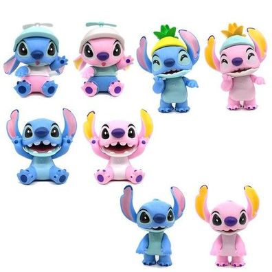 8 Stuck Disney Lilo & Stitch Figuren Cartoon Modell Puppe Tortenaufleger Kind