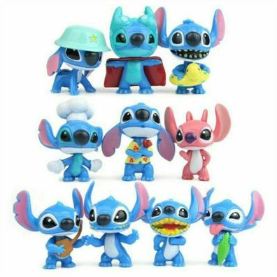 Action Figur Kinder Spielzeug Puppe Geschenk Kuchen Lilo und Stich Anime 10 PCS
