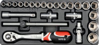 Schubladeneinsatz 385x175x41mm inkl. 1/2“-Werkzeugsatz, 24-teilig