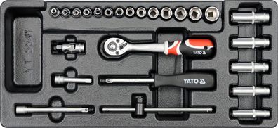 Schubladeneinsatz 385x175x41mm inkl. 1/4"-Werkzeugsatz, 25-teilig