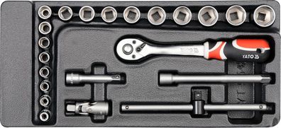 Schubladeneinsatz 385x175x41mm inkl. 3/8“-Werkzeugsatz, 22-teilig