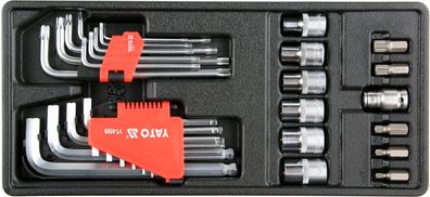 Schubladeneinsatz 385x175x41mm inkl. HEX, TORX, Stecknüsse, 31-teilig