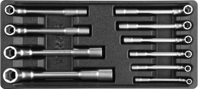 Schubladeneinsatz 385x175x41mm inkl. Rohrsteckschlüsseln 7-19mm, 10-teilig
