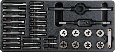 Schubladeneinsatz 385x175x41mm inkl. Gewindeschneidsatz M3 - M12, 35-teilig