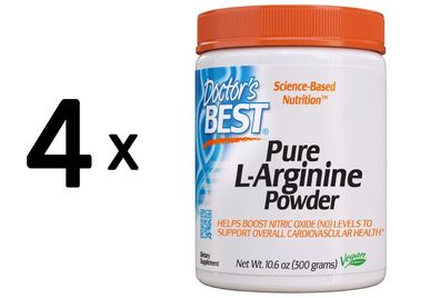 4 x Doctors Best L-Arginine Powder - 300 grams