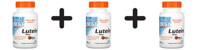 3 x Doctors Best Lutein with OptiLut, 10mg - 120 vcaps