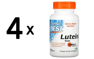 4 x Doctors Best Lutein with OptiLut, 10mg - 120 vcaps
