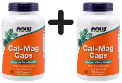 2 x NOW Foods Cal-Mag Caps - 240 capsules