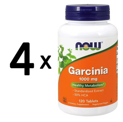 4 x NOW Foods Garcinia, 1000mg - 120 tablets