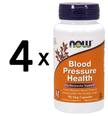 4 x NOW Foods Blood Pressure Health - 90 vcaps