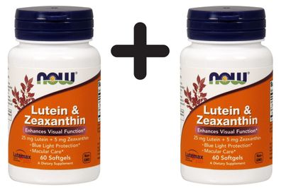 2 x NOW Foods Lutein & Zeaxanthin - 60 softgels