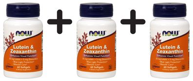 3 x NOW Foods Lutein & Zeaxanthin - 60 softgels