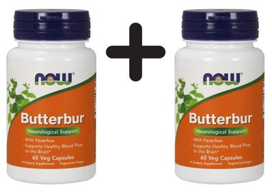 2 x NOW Foods Butterbur - 60 vcaps