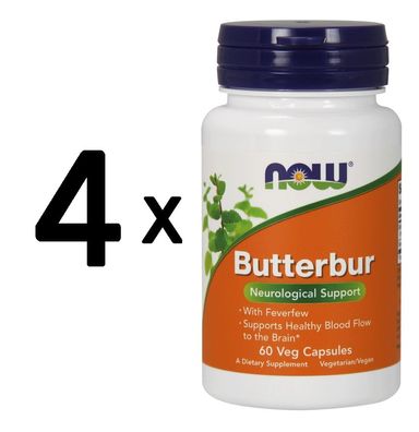4 x NOW Foods Butterbur - 60 vcaps