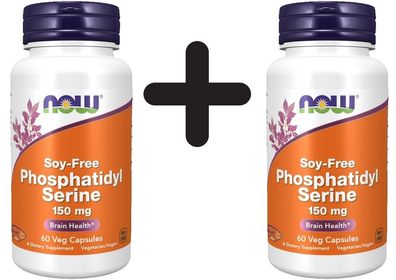 2 x NOW Foods Phosphatidyl Serine, 150mg Soy Free - 60 vcaps