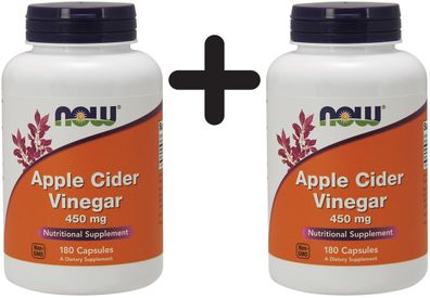 2 x NOW Foods Apple Cider Vinegar, 450mg - 180 caps