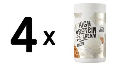 4 x OstroVit High Protein Ice Cream, Milky - 400g