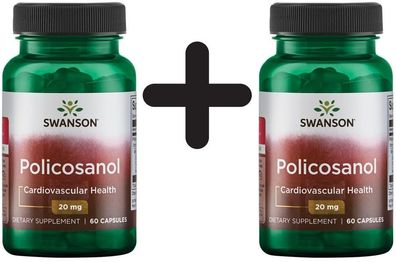 2 x Swanson Policosanol, 20mg - 60 caps