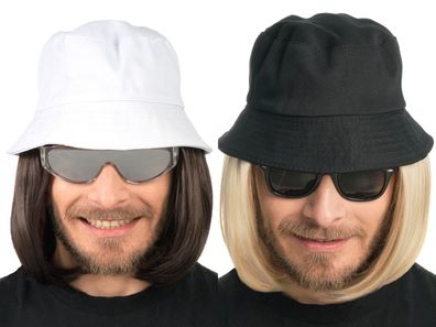Hut mit Haaren Lorenzo Fischerhut mit Haar Bucket Hat with Hair Kostüm Karneval