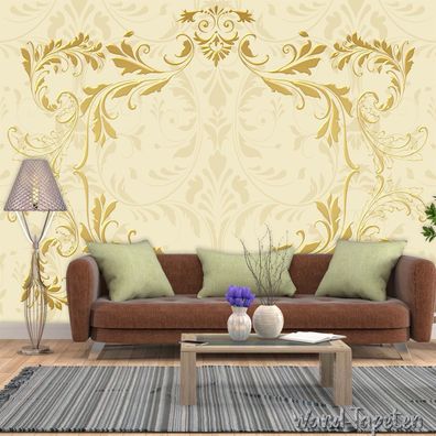 Vlies Fototapete Wandtapete Wandbilder Premier Europäische Gold Muster 1669