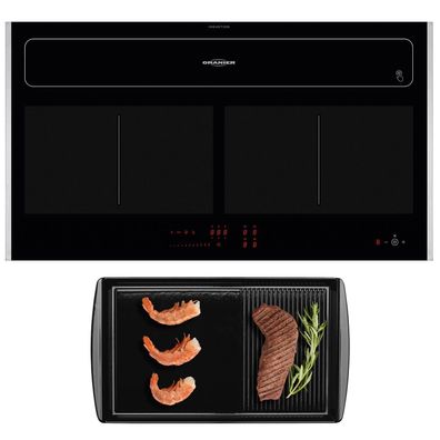 Oranier Induktionskochfeld 90 cm Dunstabzug Abluft Grillplatte Leisten Edelstahl