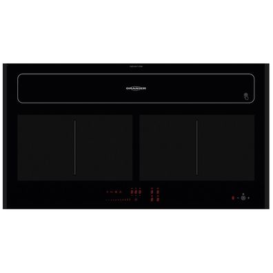 Oranier Kochfeld Induktion 90 cm autark Kochfeldabzug Umluft & Leisten schwarz