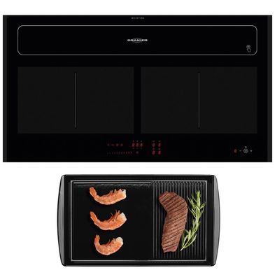 Oranier Kochfeld Induktion 90 cm autark Dunstabzug Umluft Grillplatte & Leisten