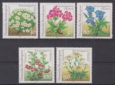 BRD postfrisch Michel-Nr. 1505-1509 Pflanzen aus dem Rennsteiggarten