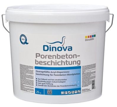 Dinova Porenbeton-Beschichtung 25 kg weiß