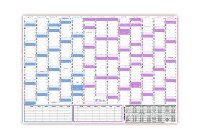 Schuljahreskalender 2025/2026 DIN B1 (700 x 1000mm) matt - gerollt