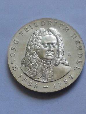 Original 20 Mark 1984 DDR Händel Silber stempelglanz Exportqualität