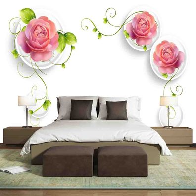 Vlies Fototapete Wandtapete Wandbilder Tapeten 3D Moderne Einfache Rosenreb 1684