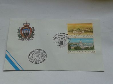 Original Ersttagsbrief San Marino 1989 World stamp expo 1989 Washington