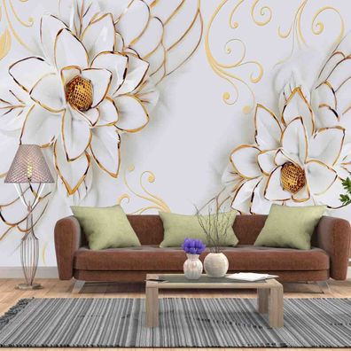 Vlies Fototapete Wandtapete Wandbilder 3D Effekt Blumen Motiv 1702