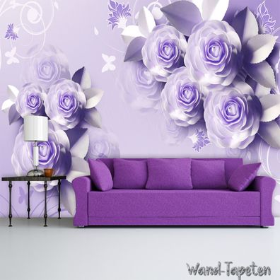 Vlies Fototapete Wandtapete Wandbilder Wanddekoration 3D Blumen 5-Farben 1718