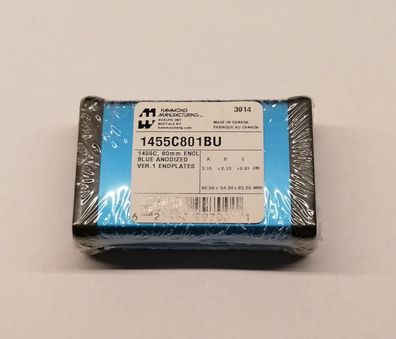 Hammond 1455C801BU Alu-Profilgehäuse 80x54x23 blau eloxiert