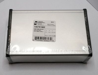 Hammond 1457N1602 Alu-Profilgehäuse 160x104x55 silber/schwarz Flansch IP65