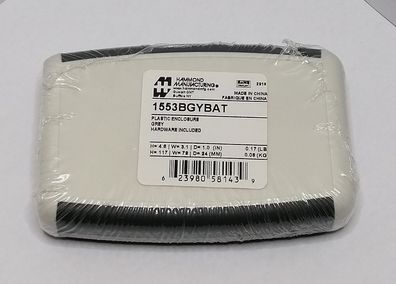 Hammond 1553BGYBAT Kunststoff-Gehäuse 117x79x24 grau/schwarz mit Batteriefach