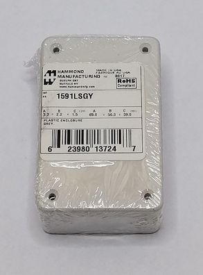 Hammond 1591LSGY Kunststoff-Gehäuse 85x56x39 grau IP54