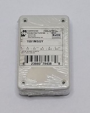 Hammond 1591MSGY Kunststoff-Gehäuse 85x56x26 grau IP54