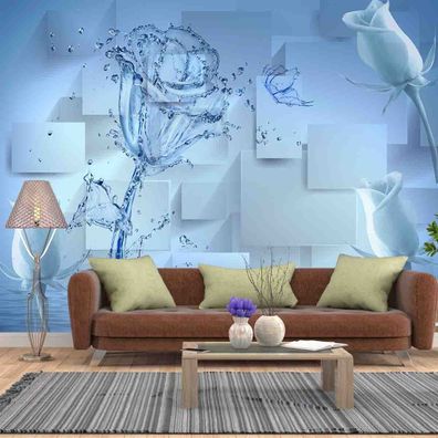 Vlies Fototapete Wandtapete Wandbilder Wanddekoration 3D Blumen Spritzer 1720