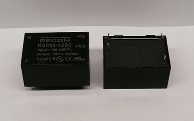 Recom RAC02-12SC SNT Modul 2W 12V/167mA