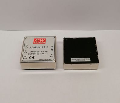 Mean Well SDM30-12S15 DC/DC-Conv 9-18V: 15V/1,7A 25W