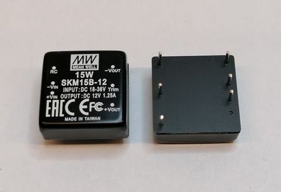 Mean Well SKM15B-12 DC/DC-Conv 18-36: 12V 1250mA 15W