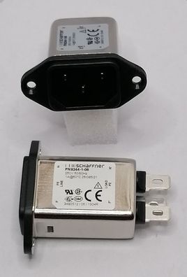 Schaffner FN9244-1-06 Netzfilter IEC 250V/1A Einbau mit Kaltgerätebuchse
