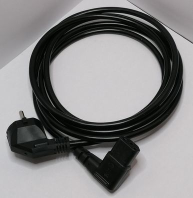 Schuko-Kaltgeräte-Netzkabel 2,5m C13 gewinkelt schwarz 3x1mmÂ²