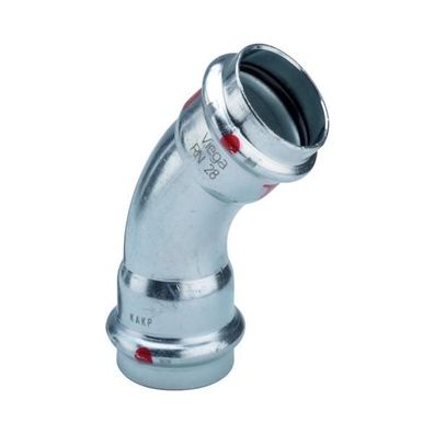 Viega Bogen 45 Grad mit SC Prestabo 1126 in 42mm Stahl verzinkt